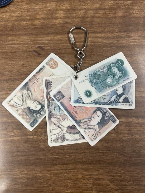 unbranded Accessories - Vintage Miniature British Pound Banknote Keychain Queen Elizabeth II Money Charm